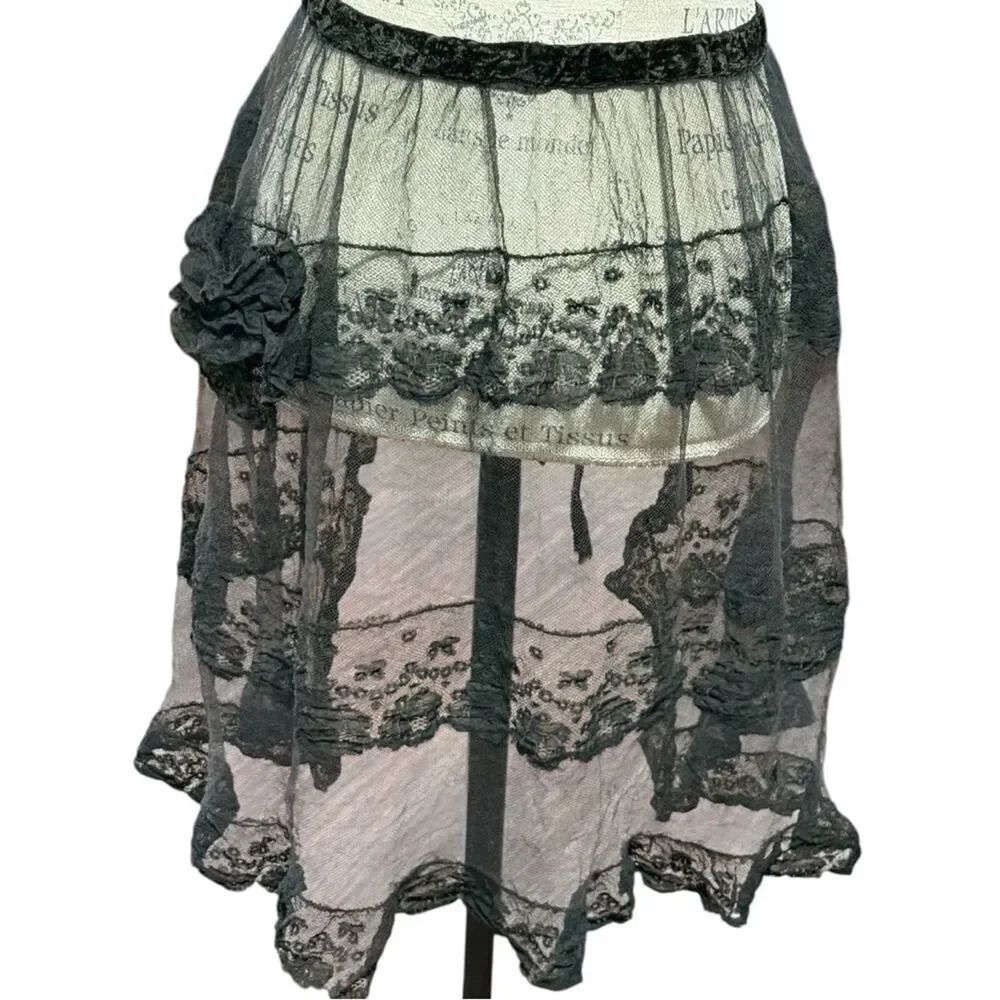 Vintage 1950’s Sheer Black Lace Apron